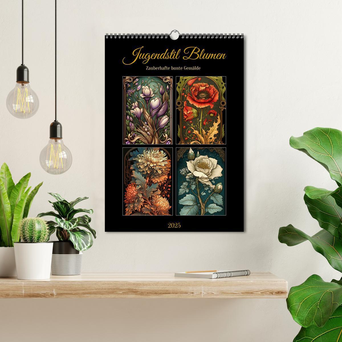 Bild: 9783435873418 | Jugendstil Blumen (Wandkalender 2025 DIN A3 hoch), CALVENDO...