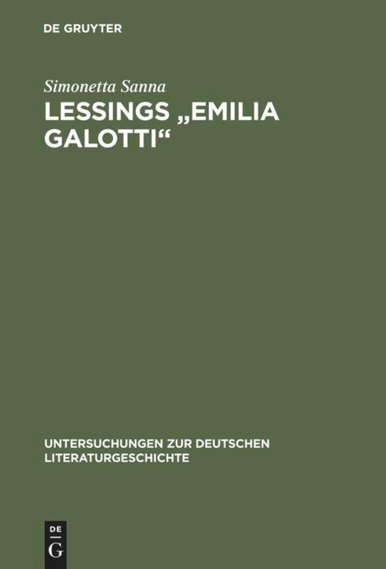 Cover: 9783484320437 | Lessings "Emilia Galotti" | Simonetta Sanna | Buch | ISSN | V | 1988