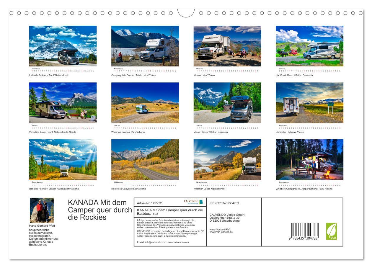 Bild: 9783435304783 | KANADA Mit dem Camper quer durch die Rockies (Wandkalender 2025 DIN...