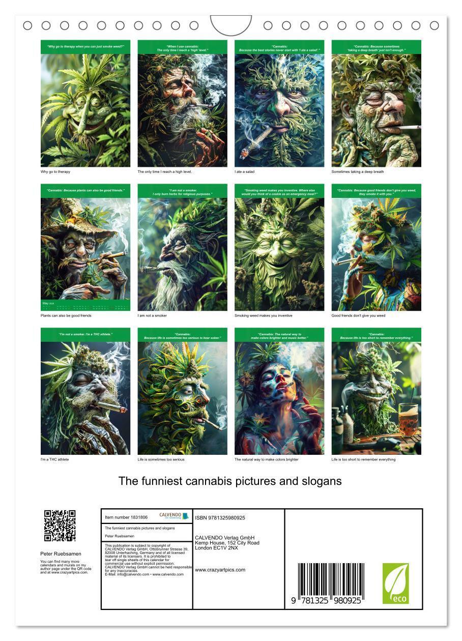 Bild: 9781325980925 | The funniest cannabis pictures and slogans (Wall Calendar 2025 DIN...