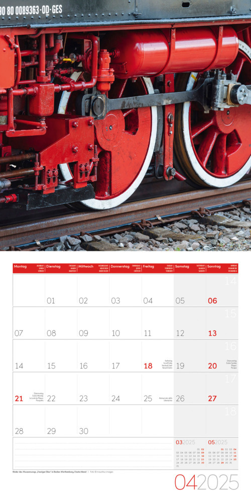 Bild: 9783838445151 | Lokomotiven Kalender 2025 - 30x30 | Ackermann Kunstverlag | Kalender