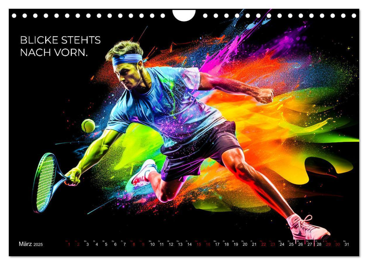 Bild: 9783383850400 | Tennis und Motivation (Wandkalender 2025 DIN A4 quer), CALVENDO...