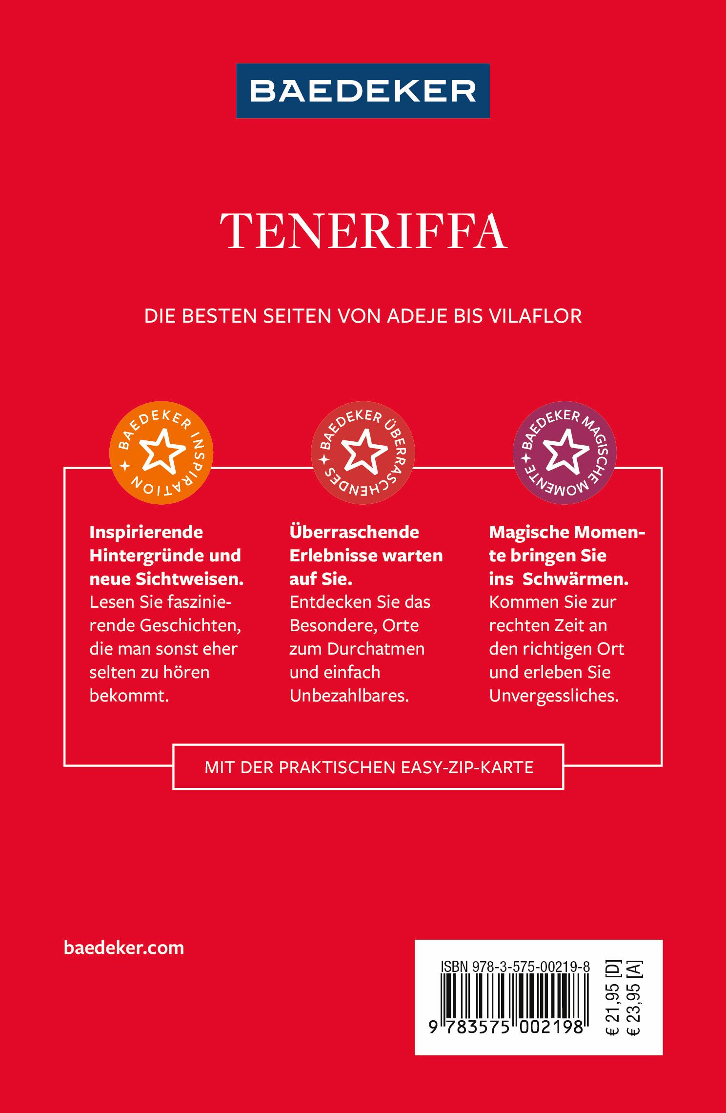 Rückseite: 9783575002198 | Baedeker Reiseführer Teneriffa | mit praktischer Karte EASY ZIP | Buch