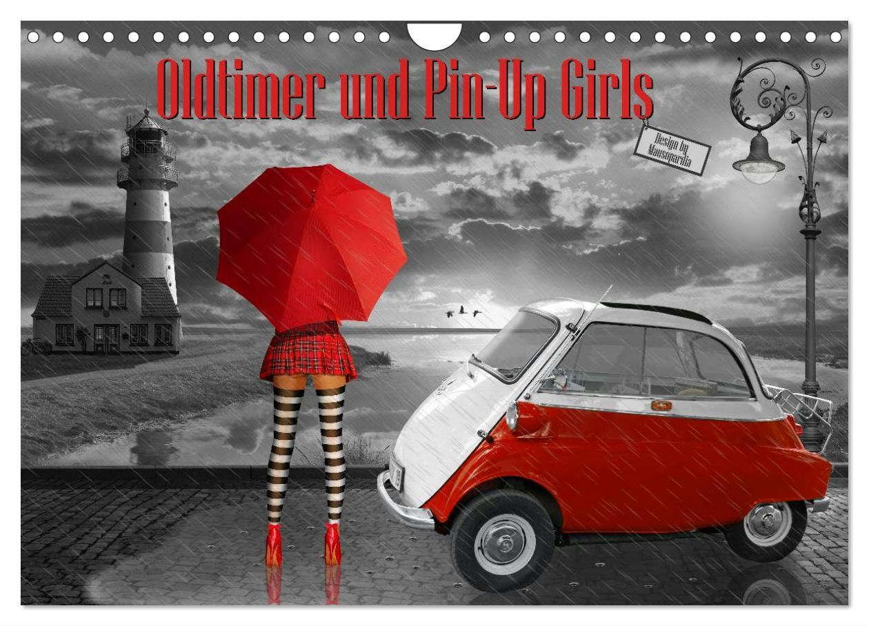 Cover: 9783435473793 | Oldtimer und Pin-Up Girls by Mausopardia (Wandkalender 2025 DIN A4...