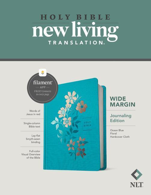 Cover: 9781496458995 | NLT Wide Margin Bible, Filament Enabled (Hardcover Cloth, Ocean...