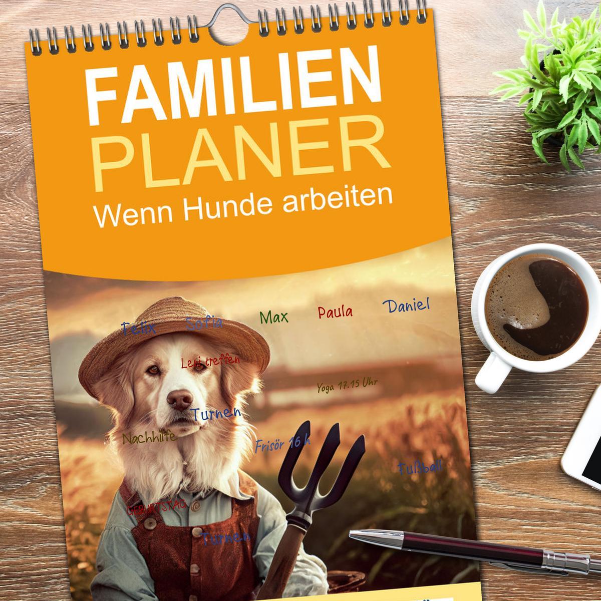 Bild: 9783457188415 | Familienplaner 2025 - Wenn Hunde arbeiten mit 5 Spalten...