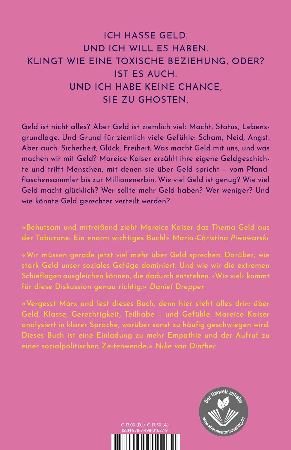 Rückseite: 9783499010279 | Wie viel | Was wir mit Geld machen und was Geld mit uns macht | Kaiser