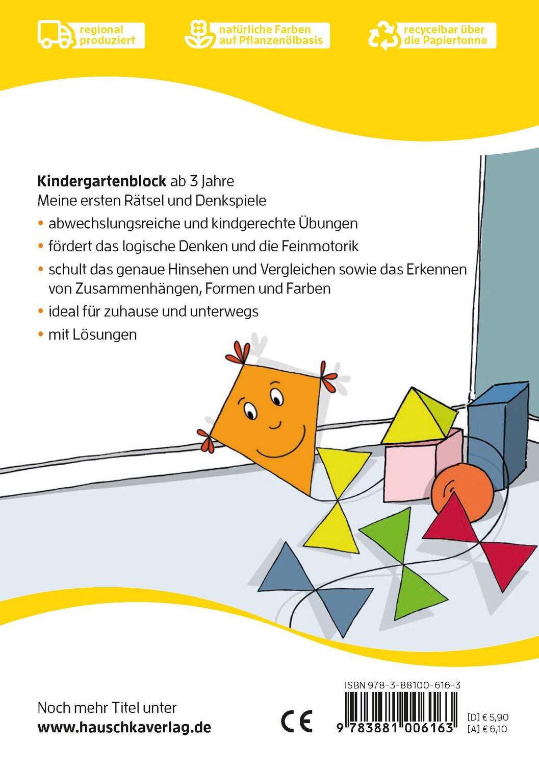 Bild: 9783881006163 | Kindergartenblock ab 3 Jahre - Meine ersten Rätsel und Denkspiele