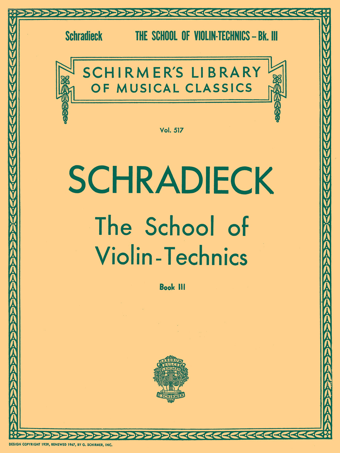 Cover: 73999554007 | School of Violin Technics - Book 3 | Henry Schradieck | String Method