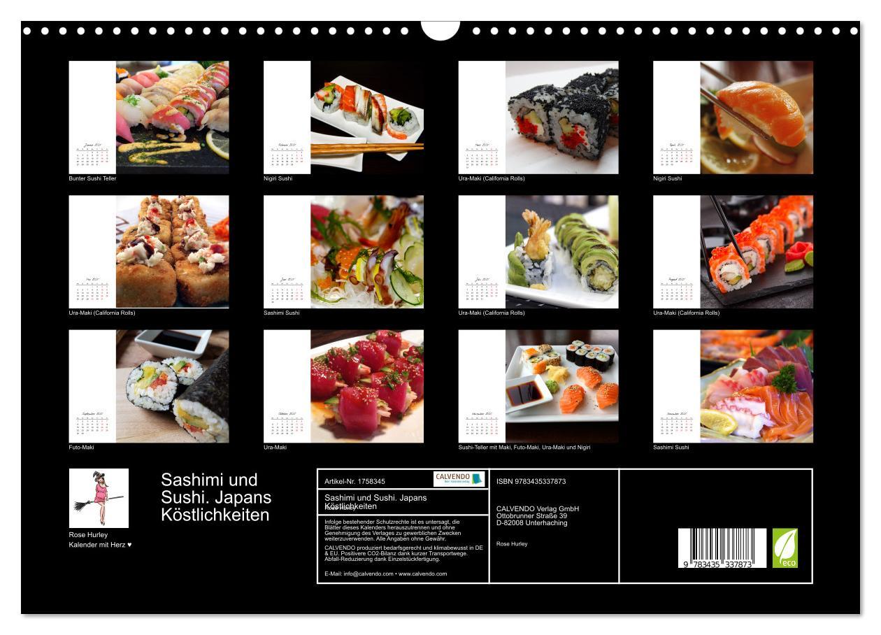 Bild: 9783435337873 | Sashimi und Sushi. Japans Köstlichkeiten (Wandkalender 2025 DIN A3...