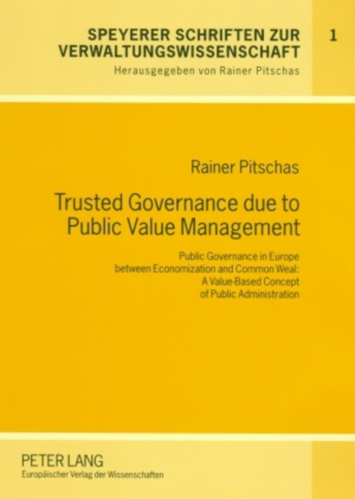 Cover: 9783631554906 | Trusted Governance due to Public Value Management | Rainer Pitschas