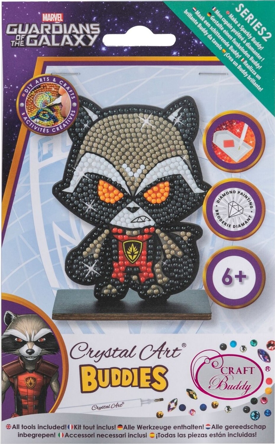 Cover: 5056588606030 | Craft Buddy CAFGR-MCU012 - Crystal Art Kid, Buddies, Rocket Marvel...