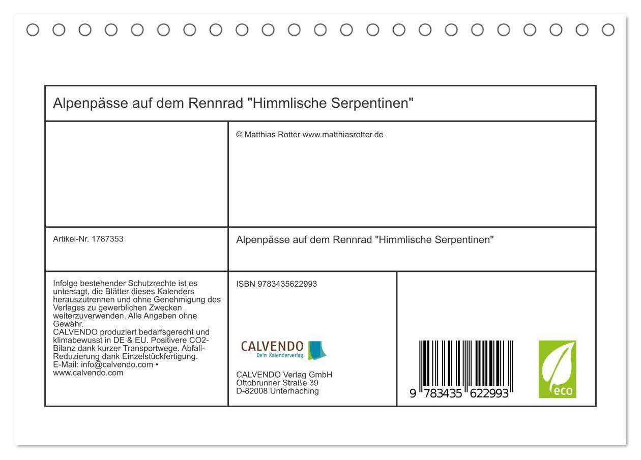 Bild: 9783435622993 | Alpenpässe auf dem Rennrad "Himmlische Serpentinen" (Tischkalender...