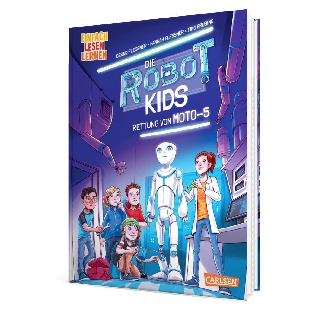 Bild: 9783551690203 | Die Robot-Kids: Rettung von Moto-5 | Bernd Flessner (u. a.) | Buch