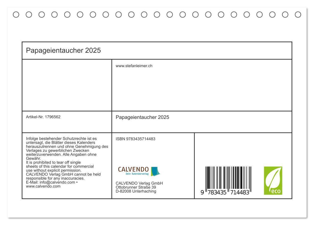 Bild: 9783435714483 | Papageientaucher 2025 (Tischkalender 2025 DIN A5 quer), CALVENDO...