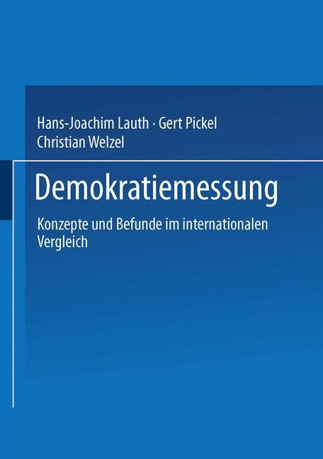 Cover: 9783531134383 | Demokratiemessung | Konzepte und Befunde im internationalen Vergleich