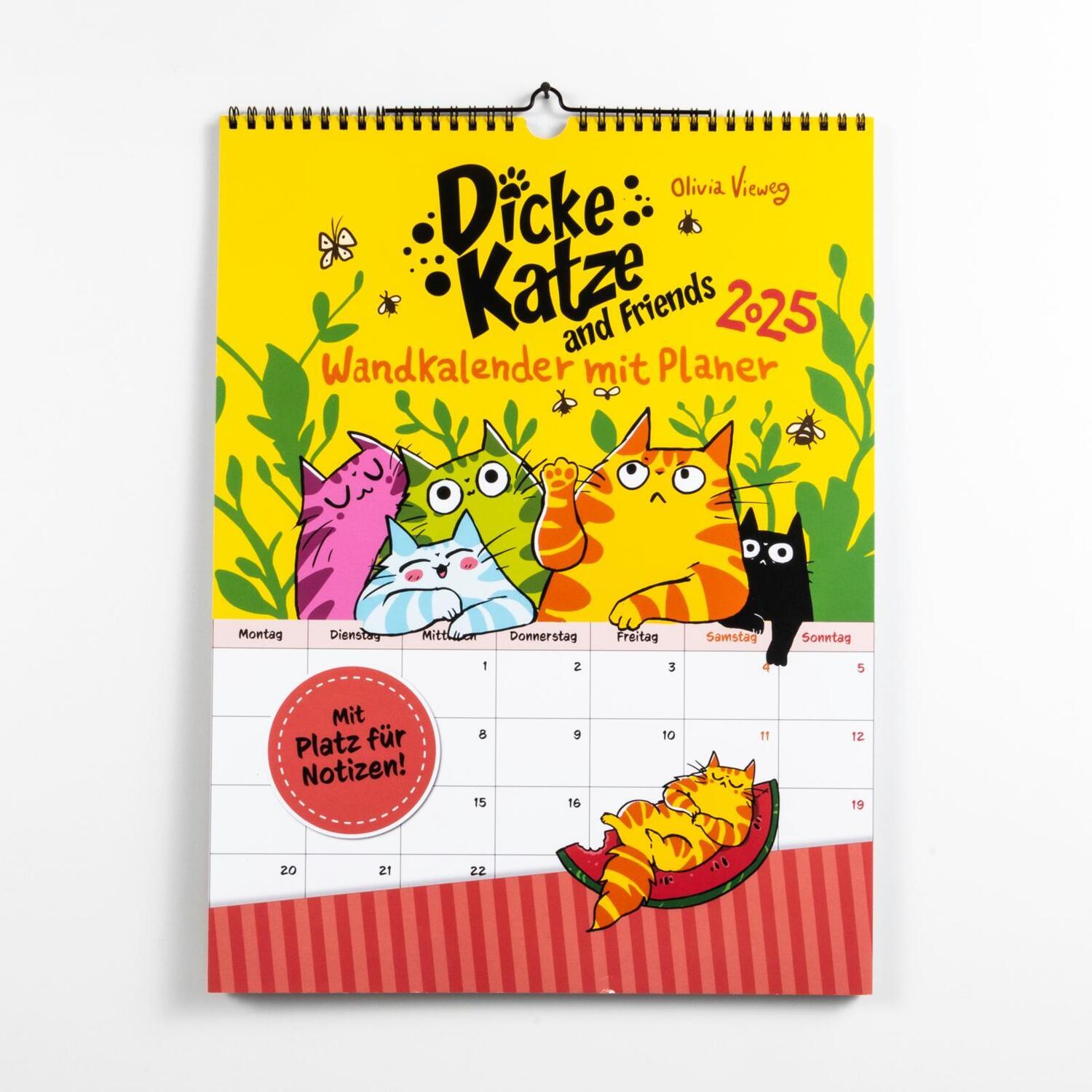 Bild: 9783830321354 | Dicke Katze and Friends - Wandkalender mit Planer 2025 | Olivia Vieweg