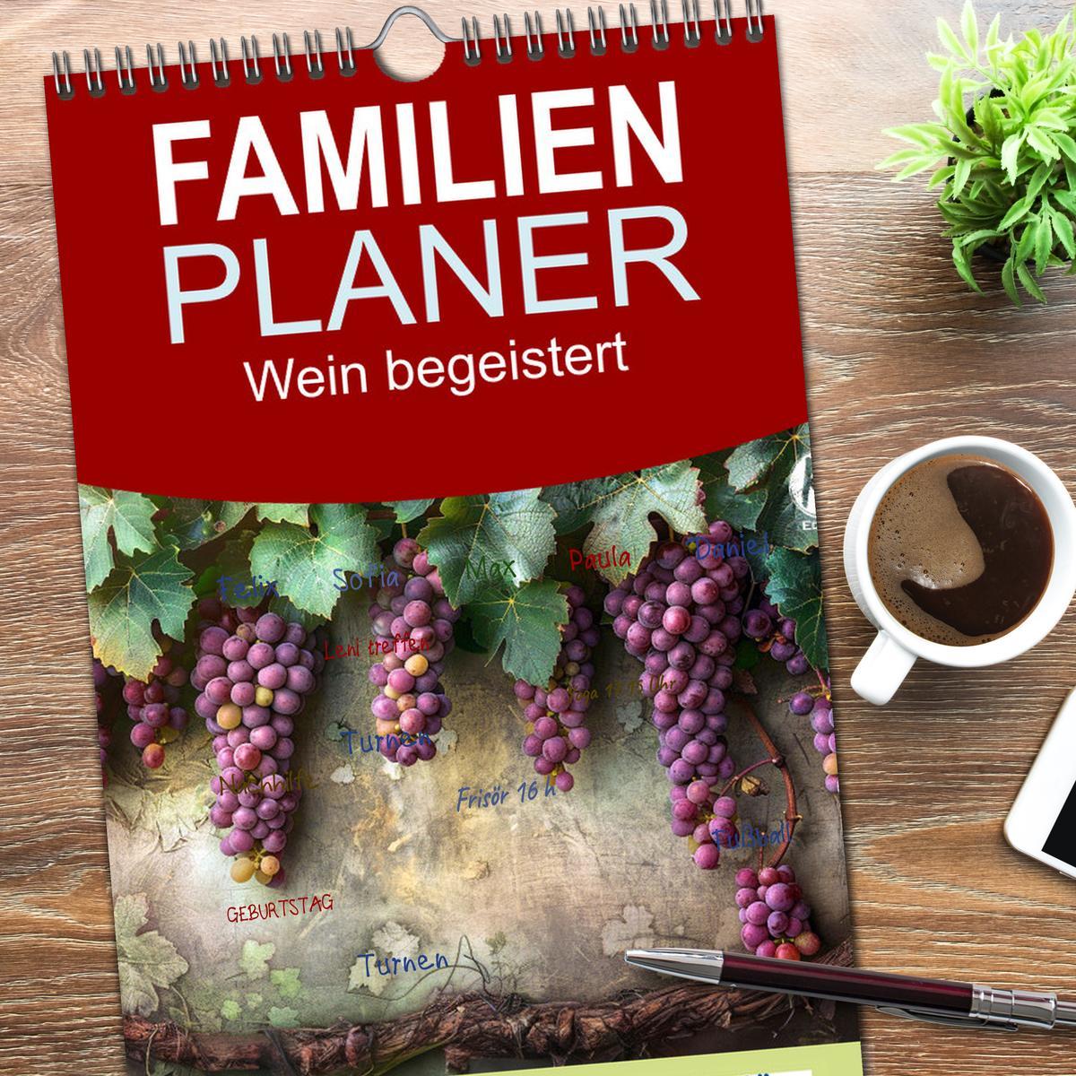 Bild: 9783457193808 | Familienplaner 2025 - Wein begeistert mit 5 Spalten (Wandkalender,...