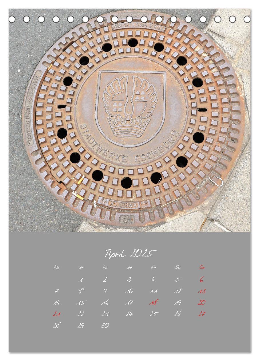 Bild: 9783435951321 | Faszination Kanaldeckel (Tischkalender 2025 DIN A5 hoch), CALVENDO...