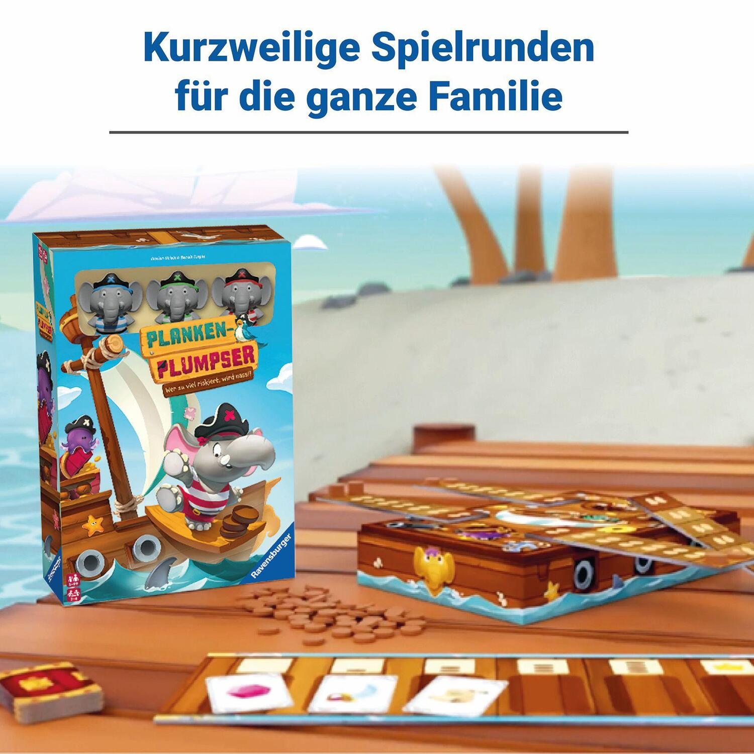 Bild: 4005556223428 | Ravensburger Kinderspiel 22342 - Planken-Plumpser - Wer zu viel...