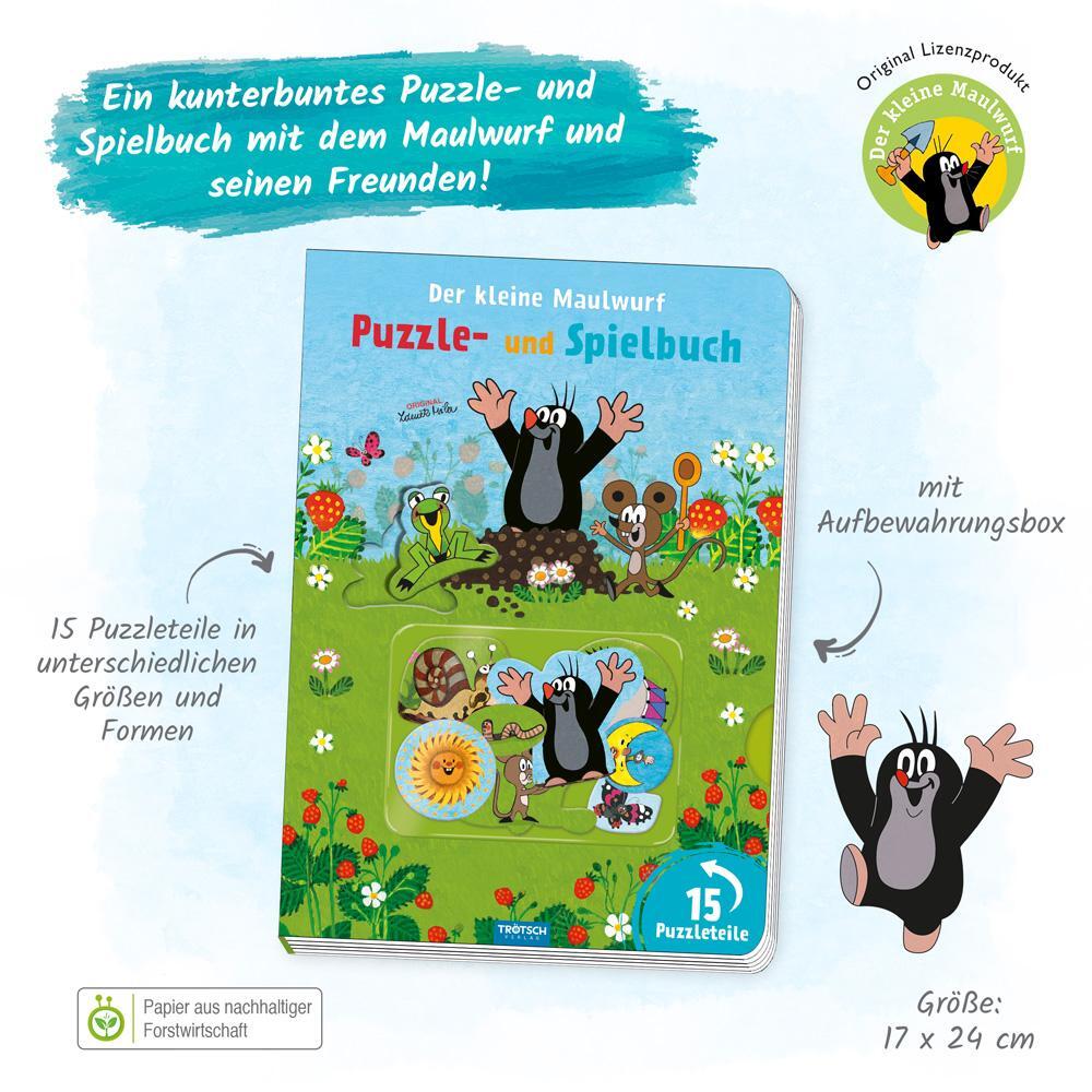 Bild: 9783988021267 | Trötsch Der kleine Maulwurf Puzzle- und Spielbuch Pappenbuch | KG