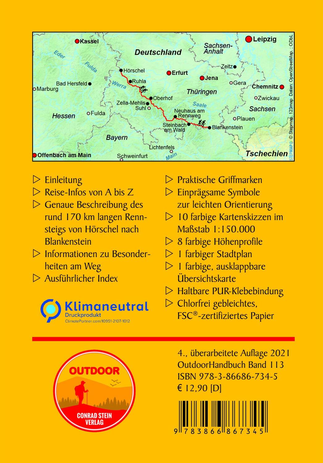 Rückseite: 9783866867345 | Rennsteig | von Hörschel nach Blankenstein | Thorsten Hoyer | Buch