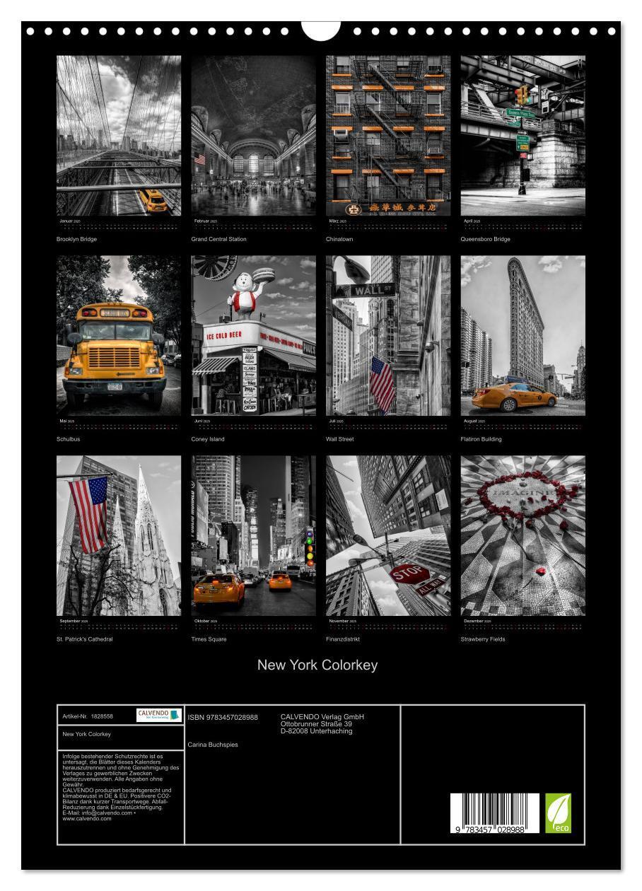 Bild: 9783457028988 | New York Colorkey (Wandkalender 2025 DIN A3 hoch), CALVENDO...