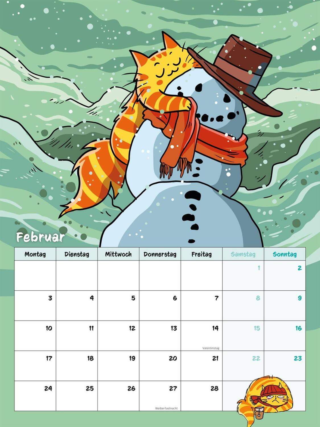 Bild: 9783830321354 | Dicke Katze and Friends - Wandkalender mit Planer 2025 | Olivia Vieweg