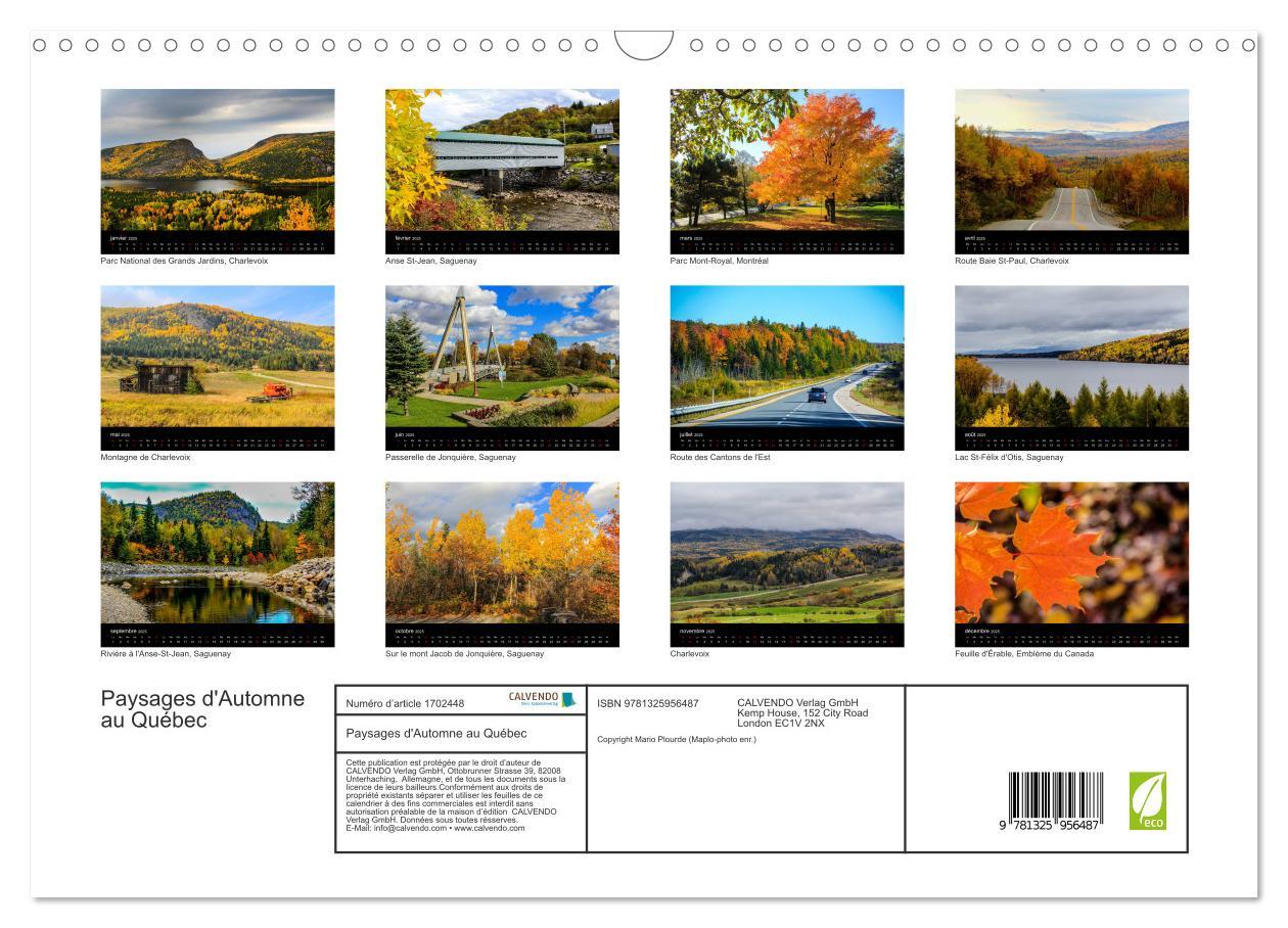 Bild: 9781325956487 | Paysages d'Automne au Québec (Calendrier mural 2025 DIN A3...