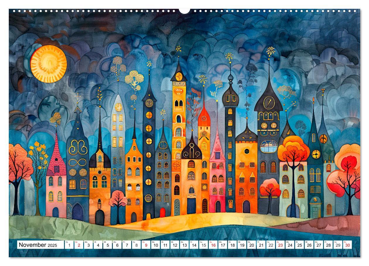 Bild: 9783383821714 | Stadt - Eine farbenfrohe Skyline (Wandkalender 2025 DIN A2 quer),...