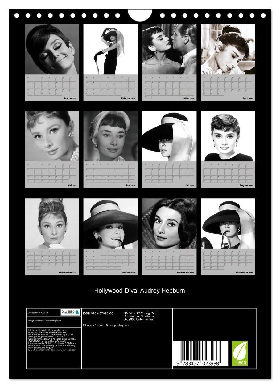 Bild: 9783457023938 | Hollywood-Diva. Audrey Hepburn (Wandkalender 2025 DIN A4 hoch),...