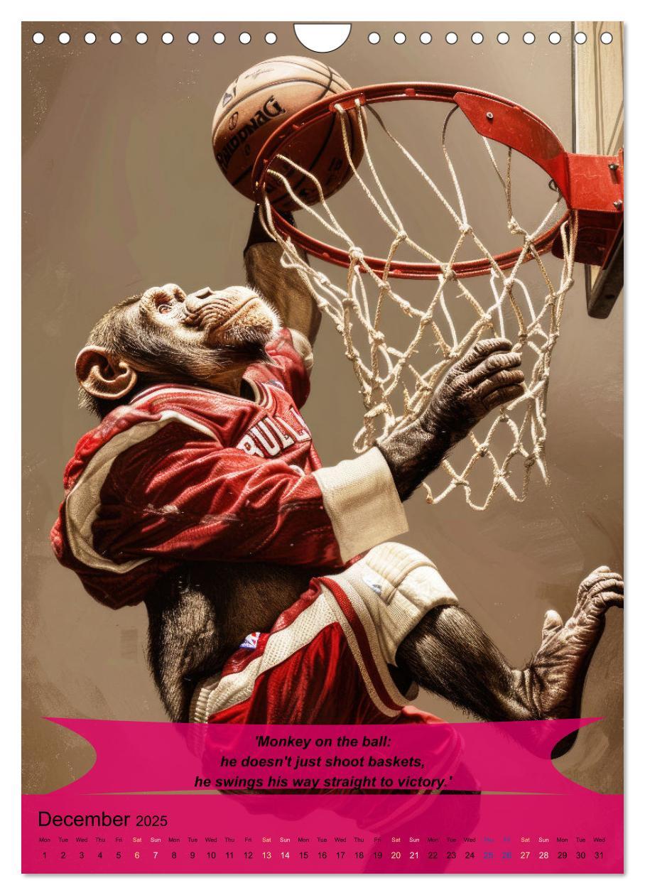 Bild: 9781325986385 | Basketball with funny animals (Wall Calendar 2025 DIN A4 portrait),...