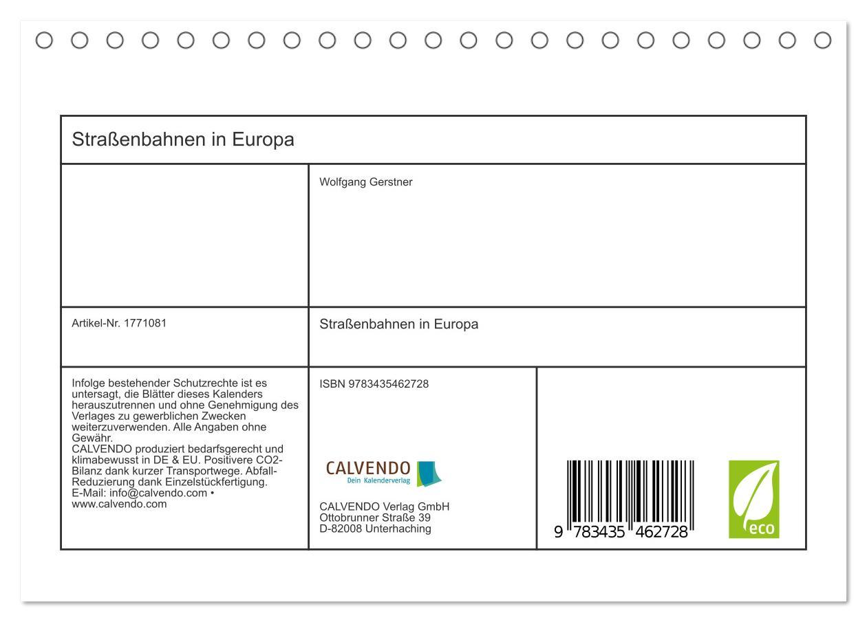 Bild: 9783435462728 | Straßenbahnen in Europa (Tischkalender 2025 DIN A5 quer), CALVENDO...