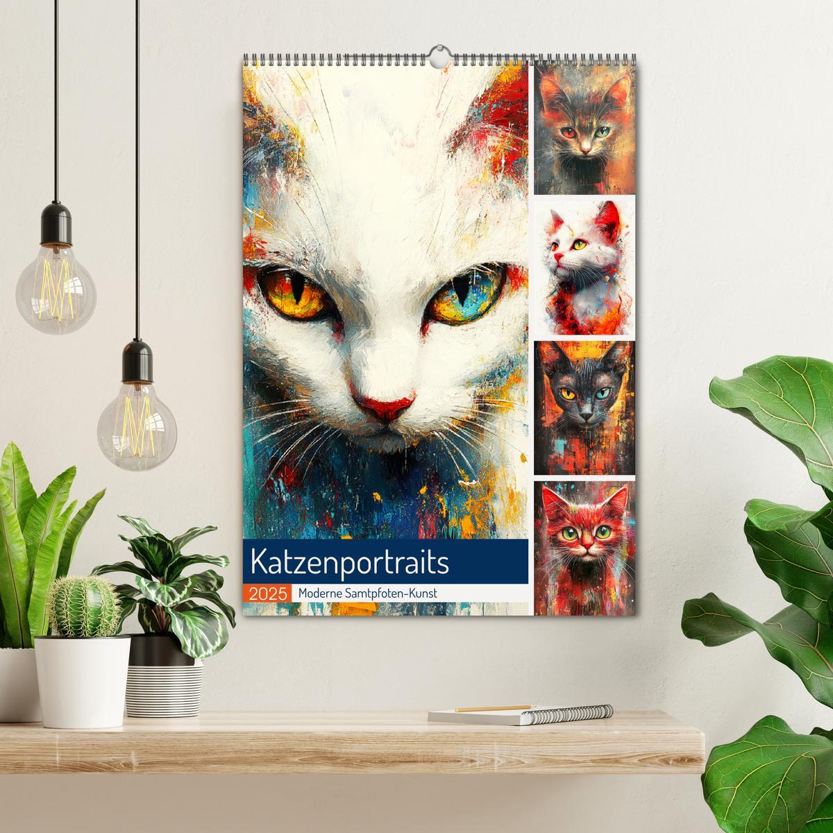 Bild: 9783457211977 | Katzenportraits. Moderne Samtpfoten-Kunst (Wandkalender 2025 DIN A2...