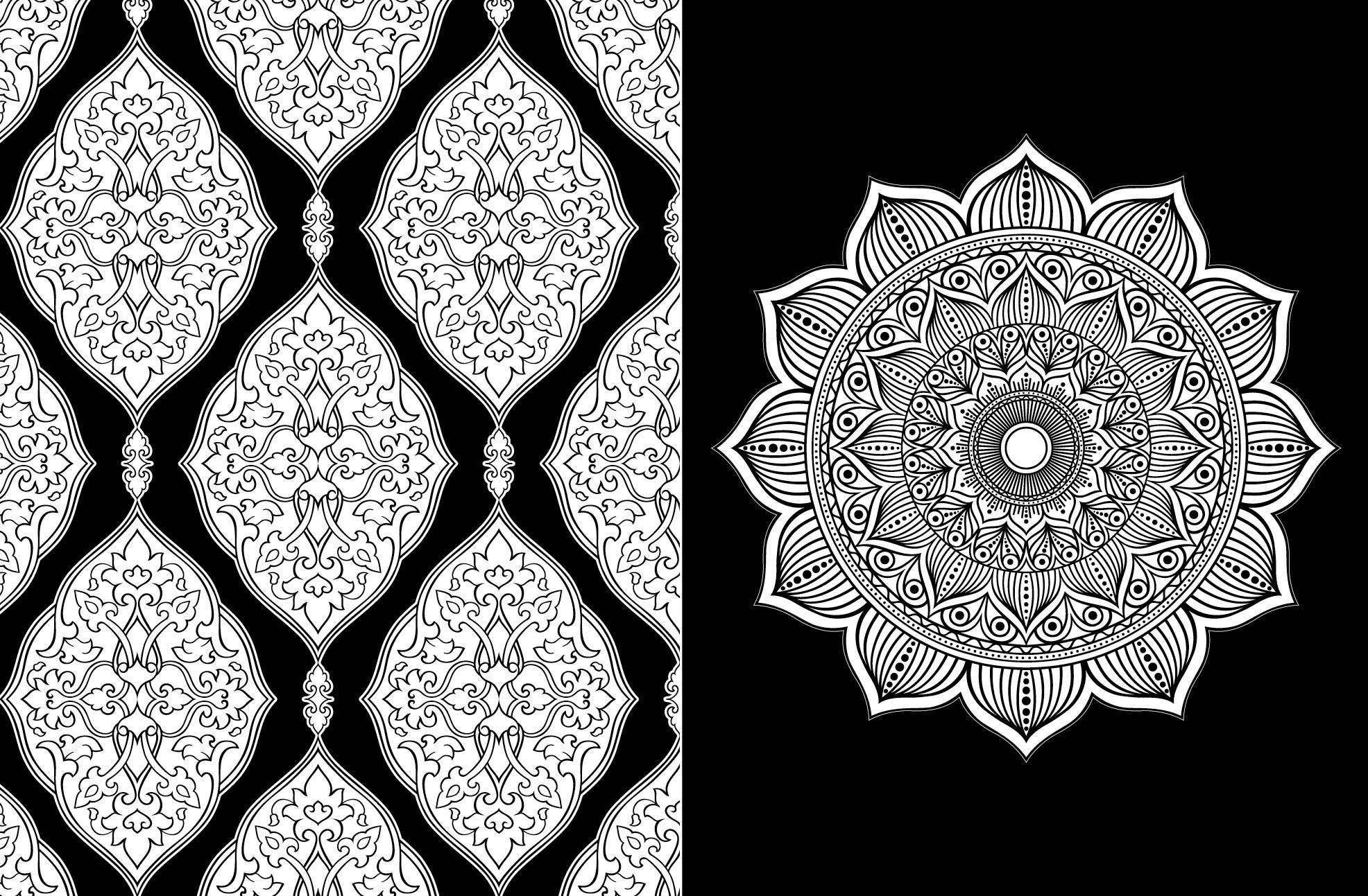 Bild: 9783745909319 | Black Edition: Orientalische Mandalas - 50 Motive und Ornamente aus...