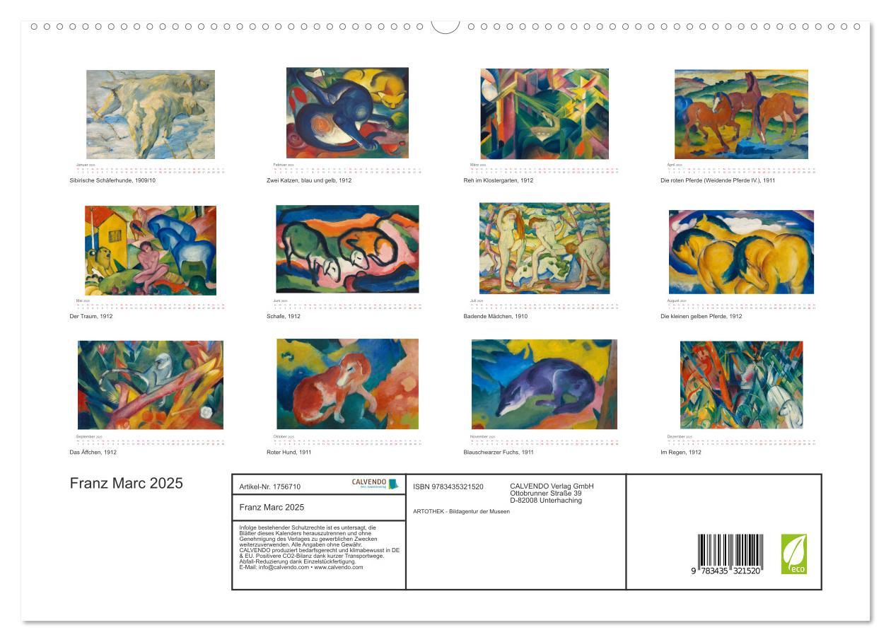 Bild: 9783435321520 | Franz Marc 2025 (hochwertiger Premium Wandkalender 2025 DIN A2...