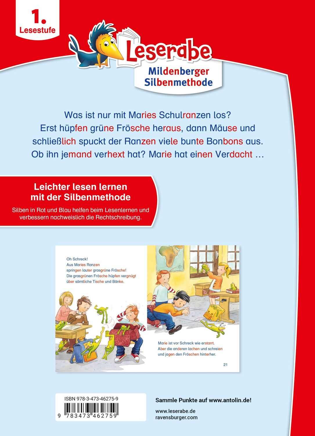 Rückseite: 9783473462759 | Der verhexte Schulranzen - Leserabe ab 1. Klasse - Erstlesebuch für...