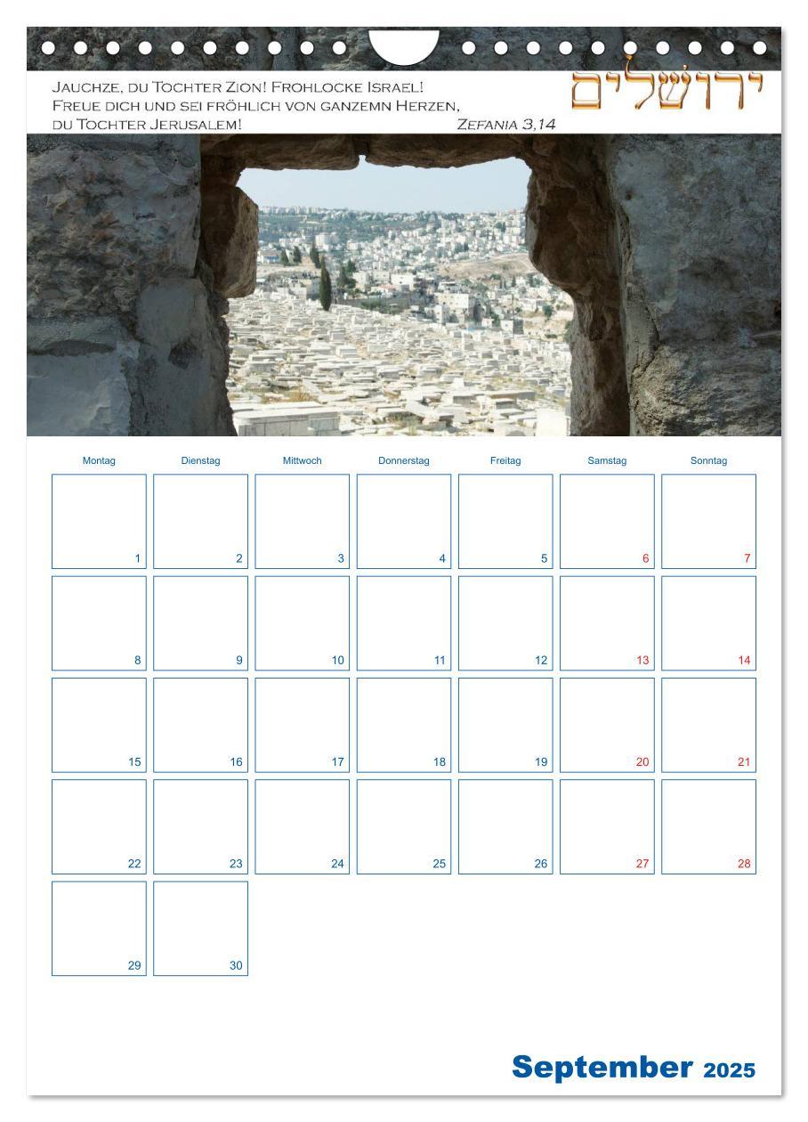 Bild: 9783457026823 | Jerusalem Kalender mit Bibelworten und Planer! (Wandkalender 2025...