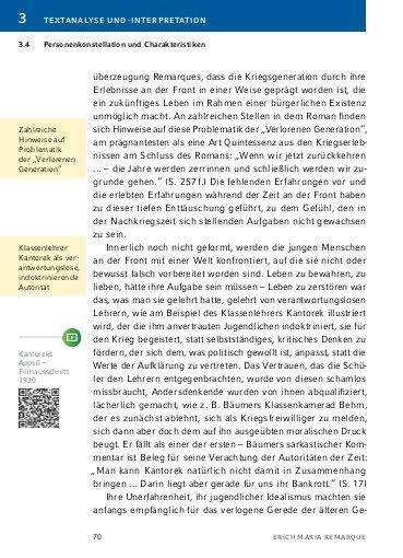 Bild: 9783804420915 | Im Westen nichts Neues von Erich Maria Remarque - Textanalyse und...