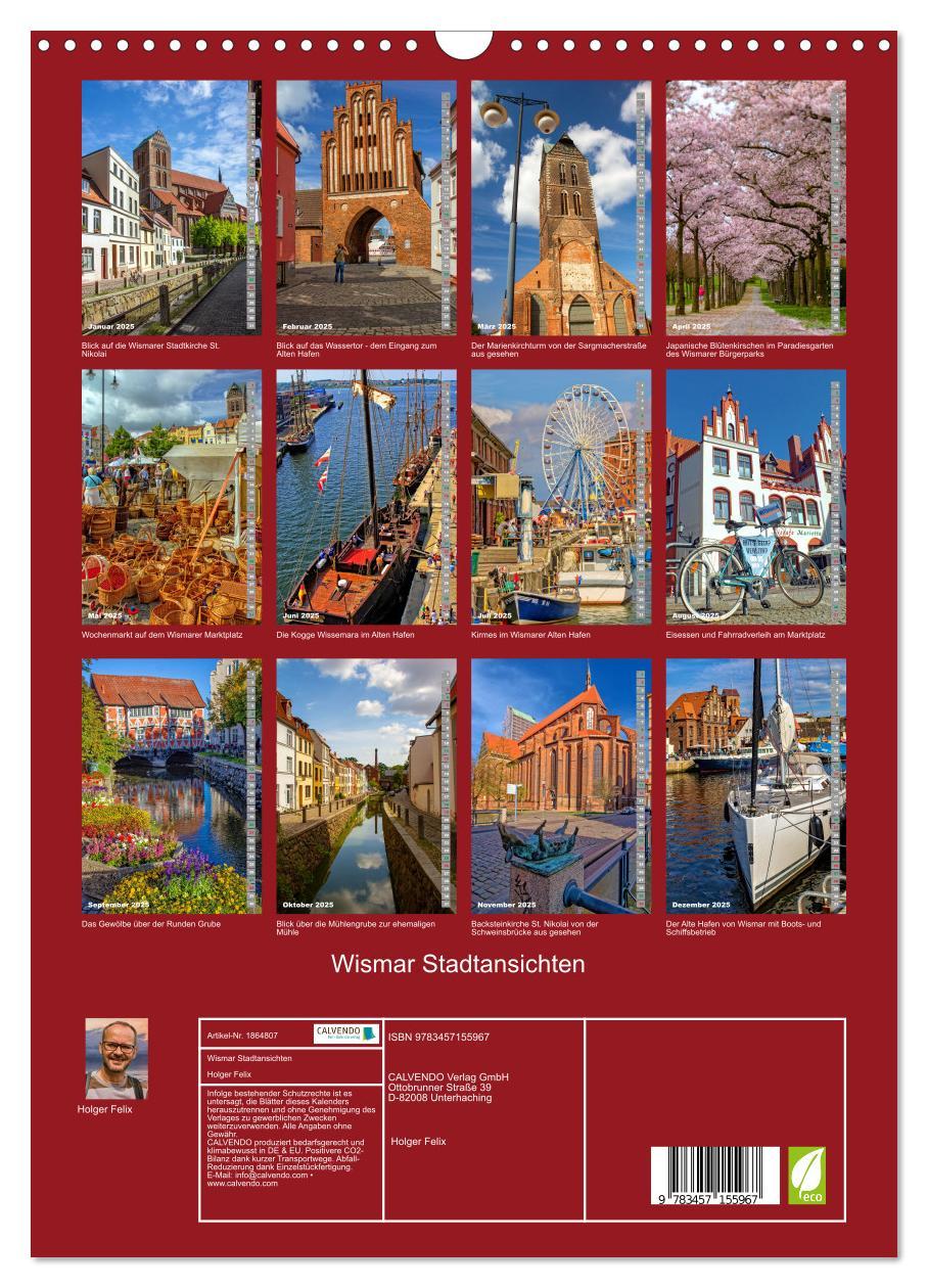 Bild: 9783457155967 | Wismar Stadtansichten (Wandkalender 2025 DIN A3 hoch), CALVENDO...