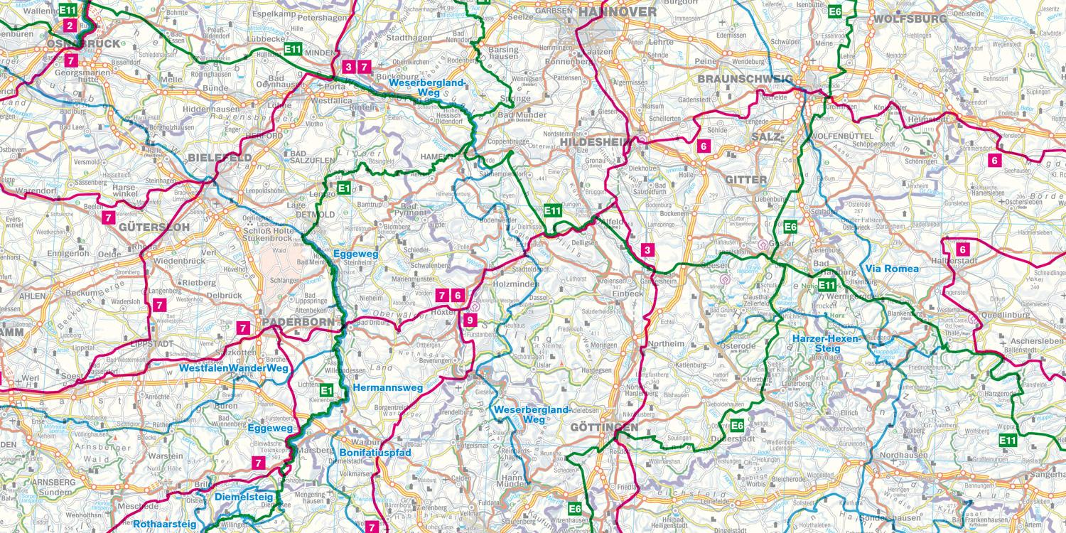 Bild: 9783707919639 | Fernwanderwege Deutschland, Weitwanderkarte 1:800.000, freytag &amp;...