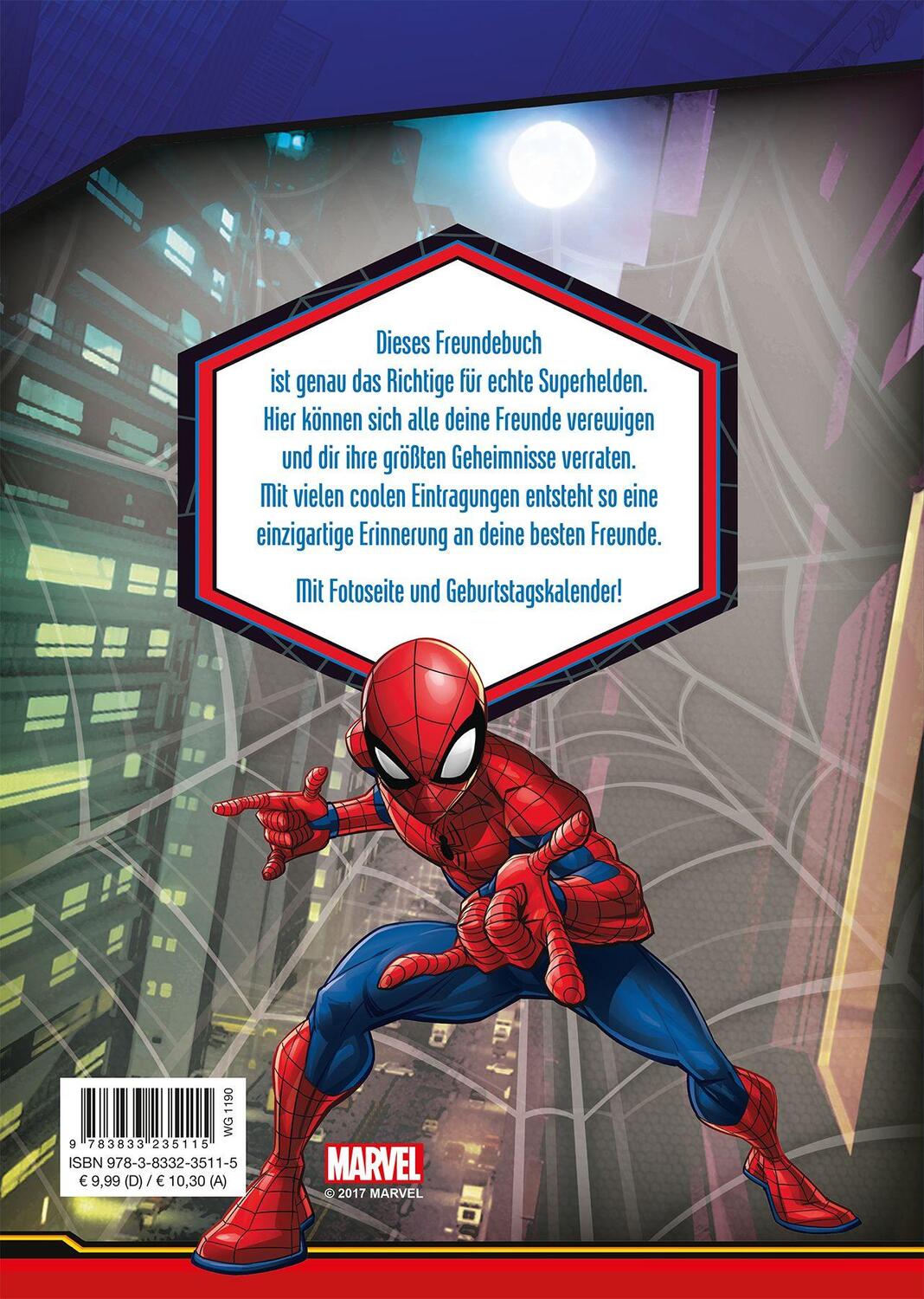 Rückseite: 9783833235115 | Marvel Spider-Man Freundebuch | Meine Freunde | Buch | 72 S. | Deutsch