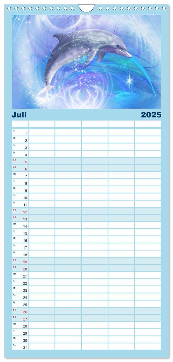 Bild: 9783457124574 | Familienplaner 2025 - Delfine - Kalender mit 5 Spalten...