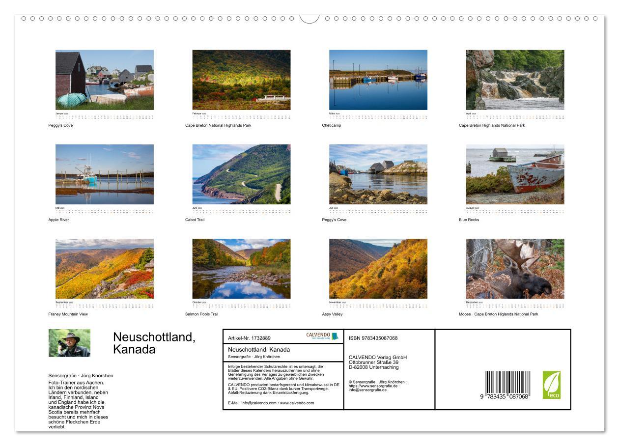 Bild: 9783435087068 | Neuschottland, Kanada (Wandkalender 2025 DIN A2 quer), CALVENDO...