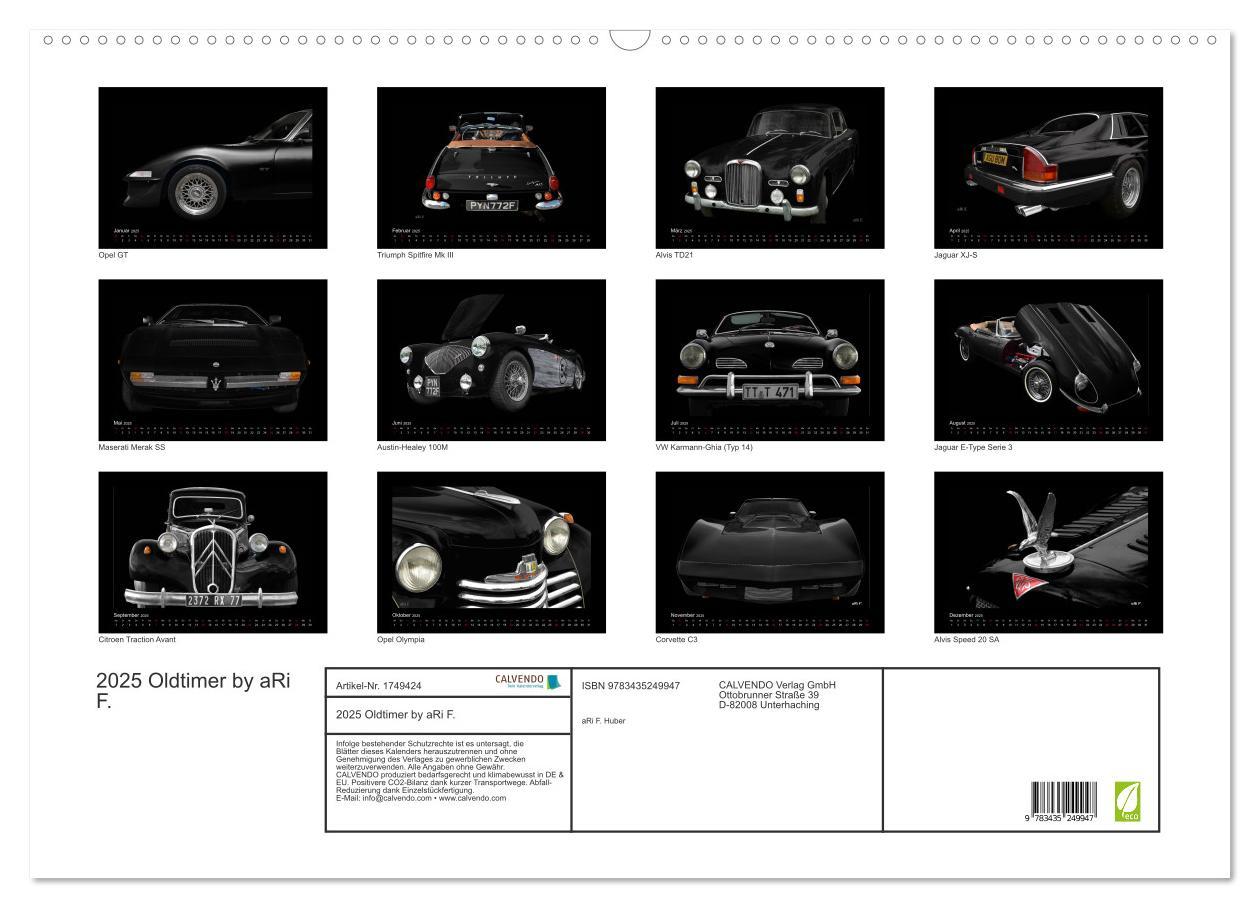 Bild: 9783435249947 | 2025 Oldtimer by aRi F. (Wandkalender 2025 DIN A2 quer), CALVENDO...