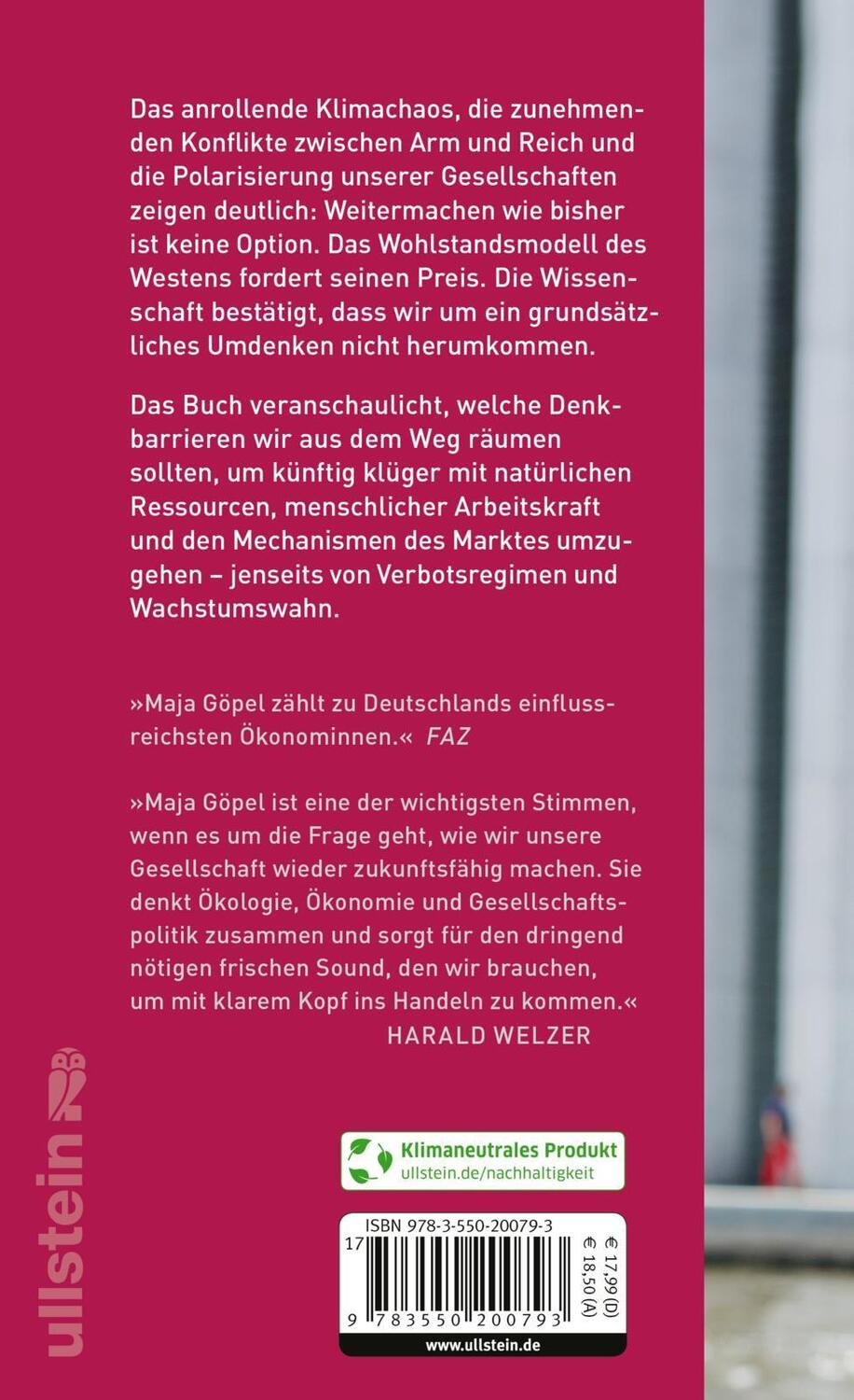 Rückseite: 9783550200793 | Unsere Welt neu denken | Maja Göpel | Buch | 208 S. | Deutsch | 2020