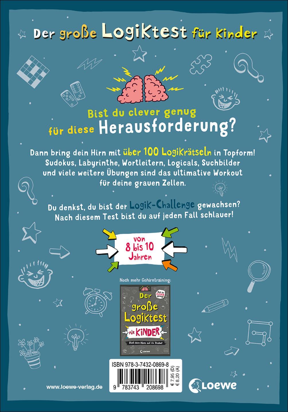 Rückseite: 9783743208698 | Der große Logiktest für Kinder - Bring dein Hirn in Topform! | Moore