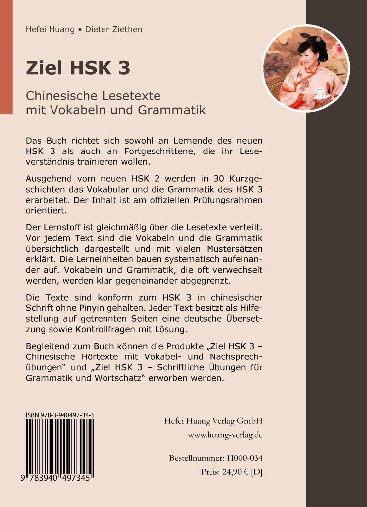 Bild: 9783940497345 | Ziel HSK 3 | Chinesische Lesetexte mit Vokabeln und Grammatik | Buch