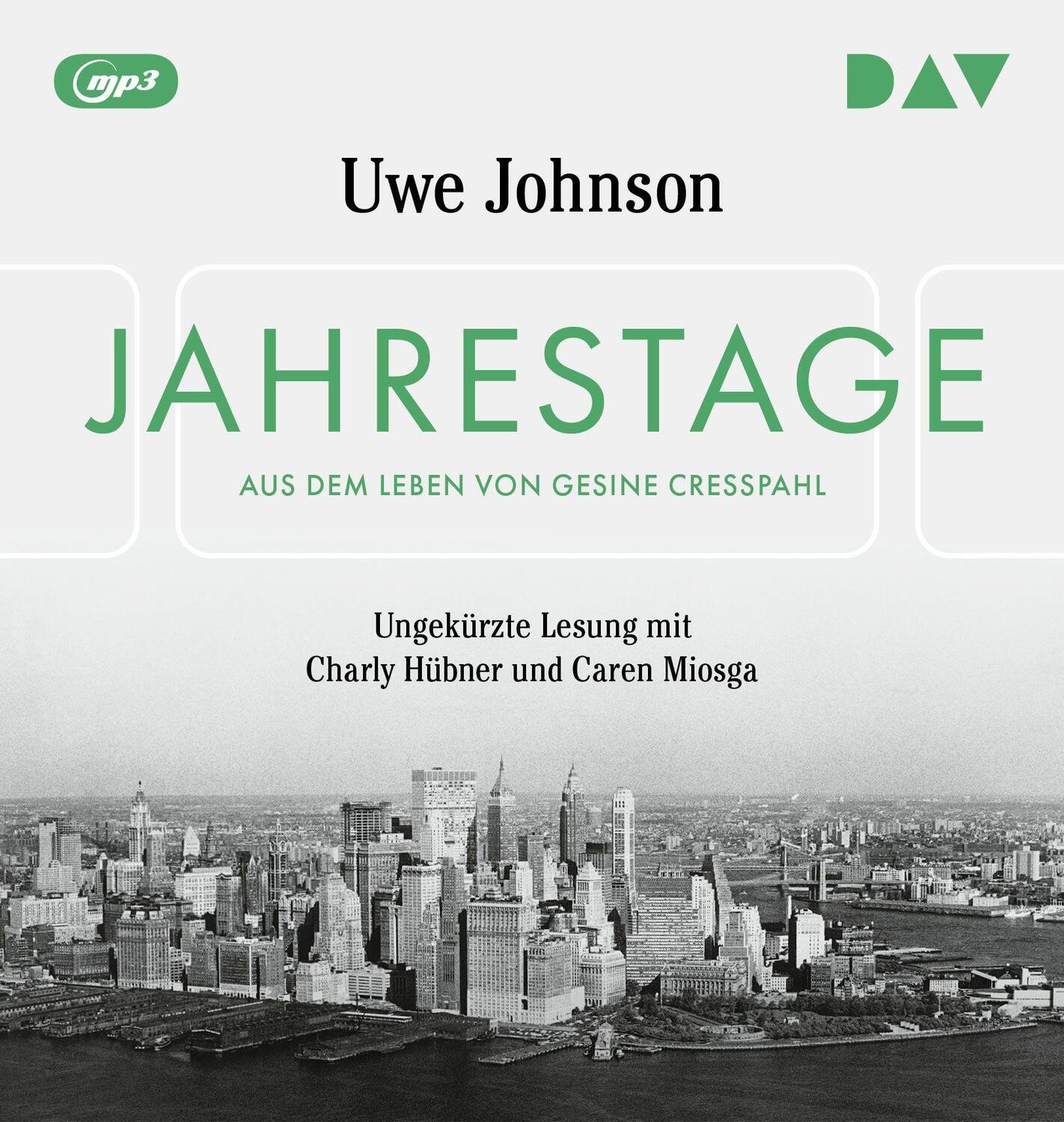 Cover: 9783742423146 | Jahrestage. Aus dem Leben von Gesine Cresspahl | Uwe Johnson | MP3