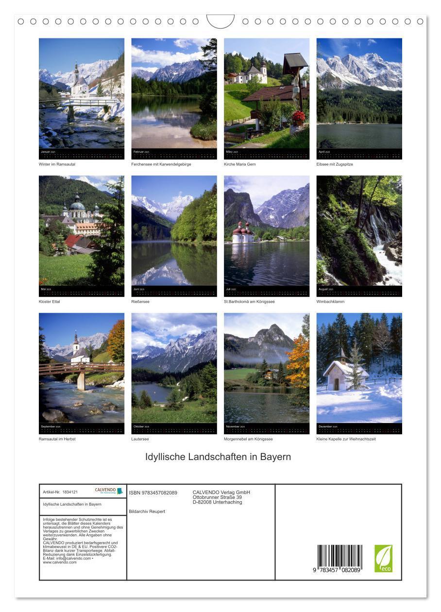 Bild: 9783457082089 | Idyllische Landschaften in Bayern (Wandkalender 2025 DIN A3 hoch),...